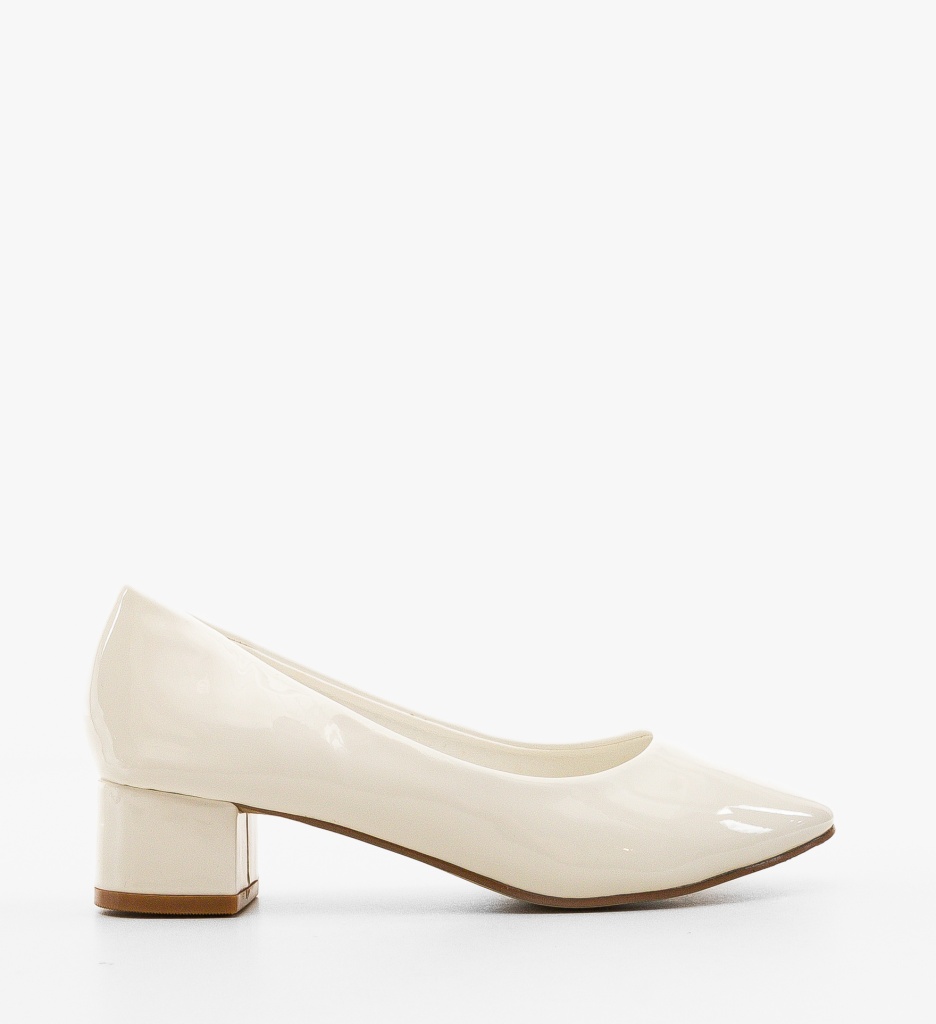Pantofi Kubob Albi cu Toc Elegant - imagine 4