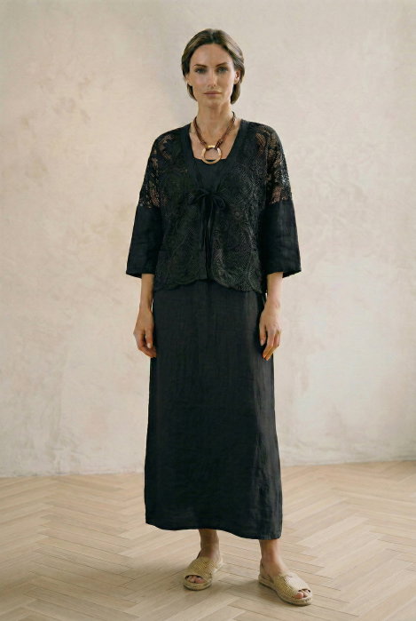 Compleu Rochie In & Blazer Dantela Rosa 99