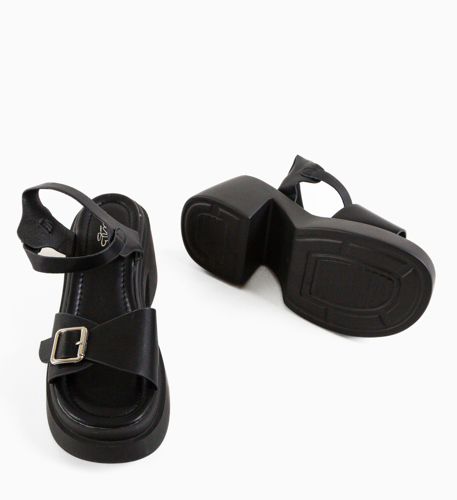 Sandale cu toc Tripoli Negre | Eleganță Asigurată - imagine 5