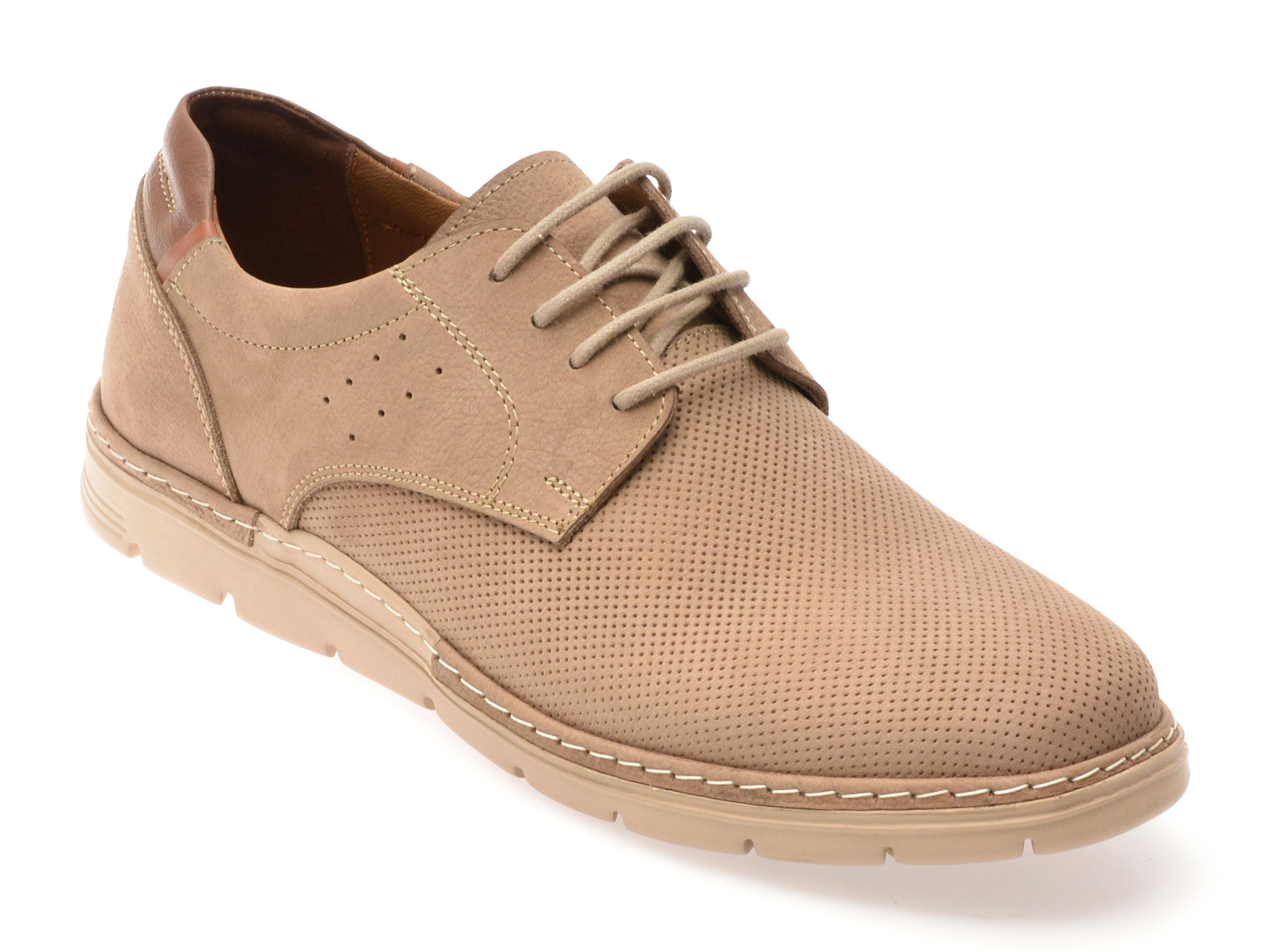 Pantofi OTTER Maro din Nabuc E1971