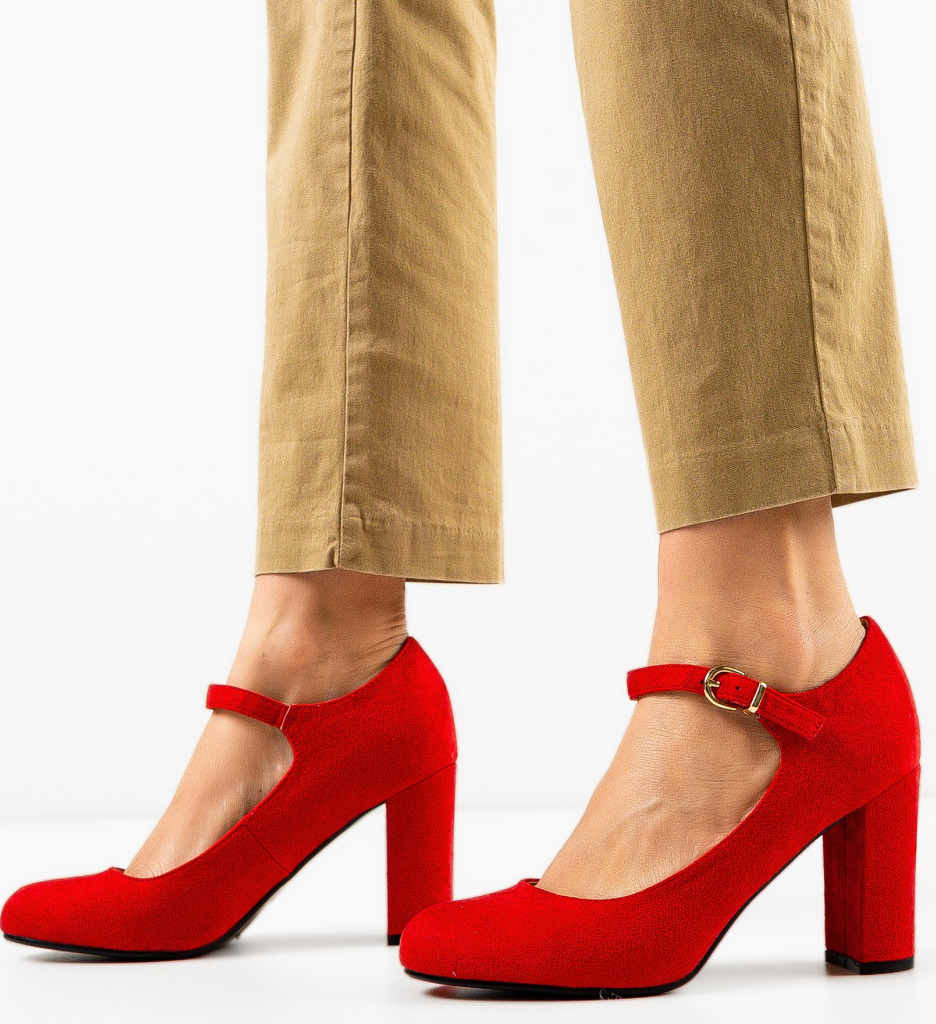 Pantofi cu toc Kimberly Rosii - Eleganță și Stil - imagine 3