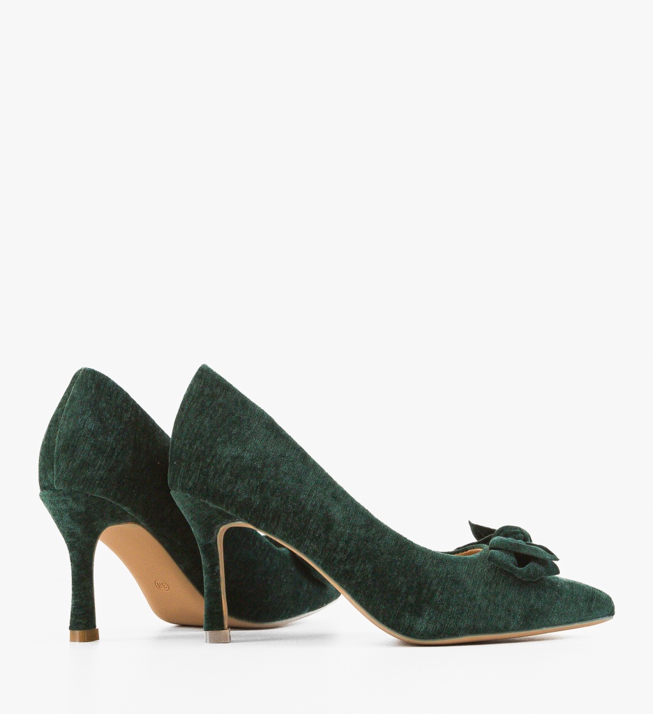 Pantofi Vynel Verzi cu Toc Elegant - imagine 5