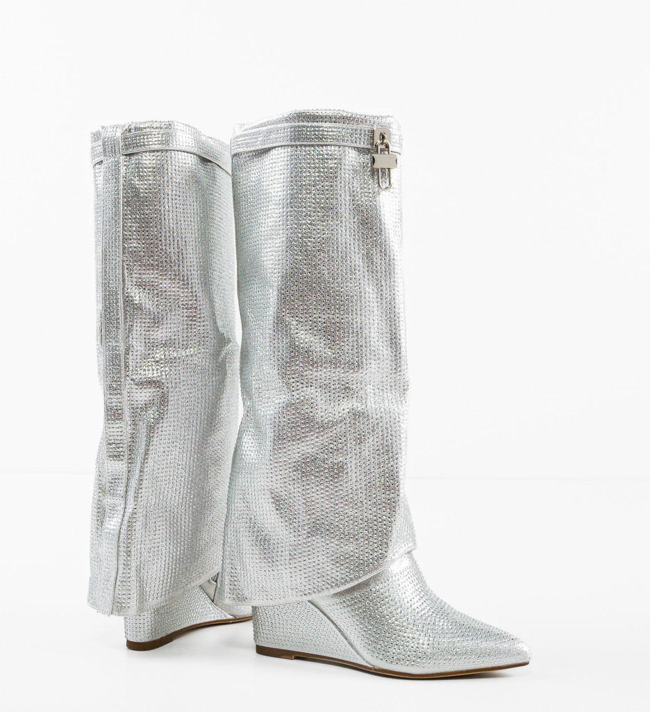 Cizme Dama Murcatto Argintii | Eleganță Remarcabilă - imagine 7