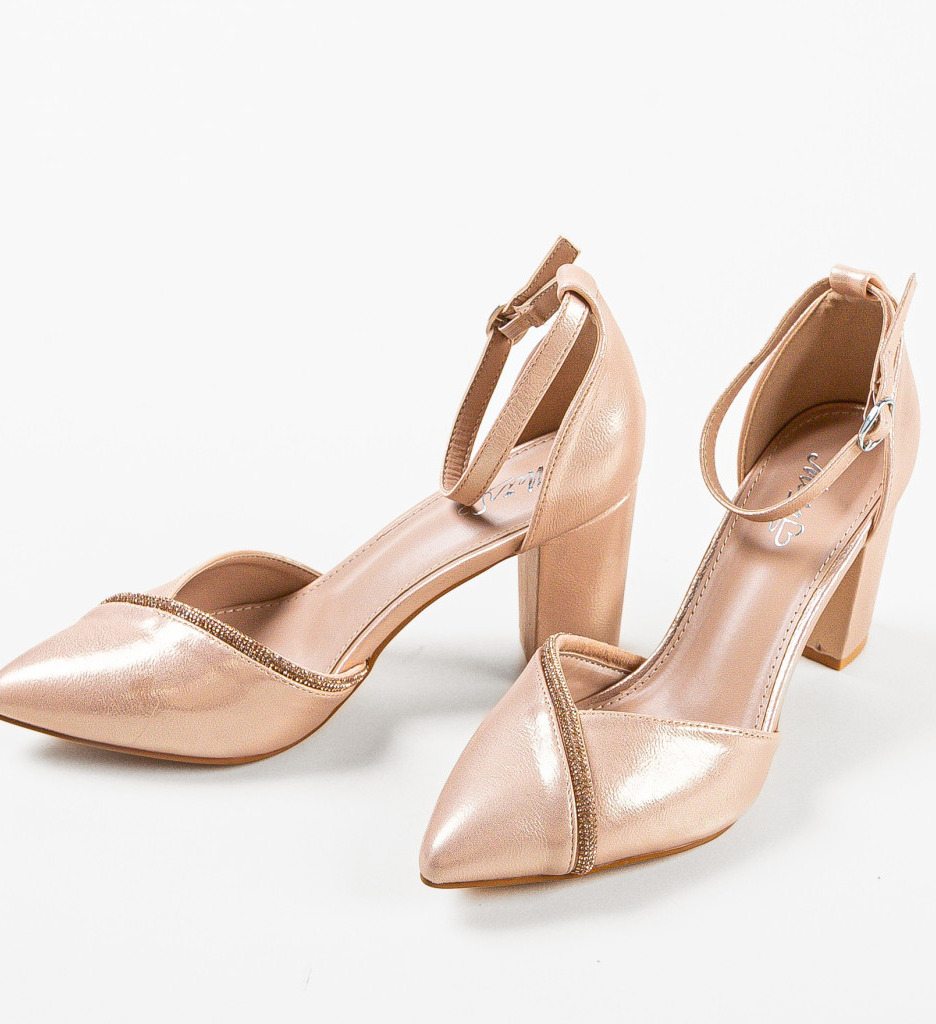 Pantofi Bester Roze cu Toc Eleganți - imagine 6