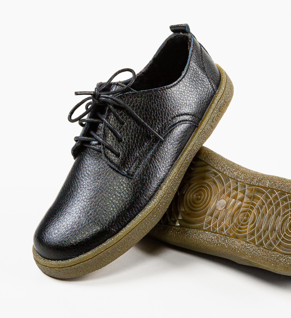 Pantofi Casual Lactose Negri | Confort & Stil - imagine 11