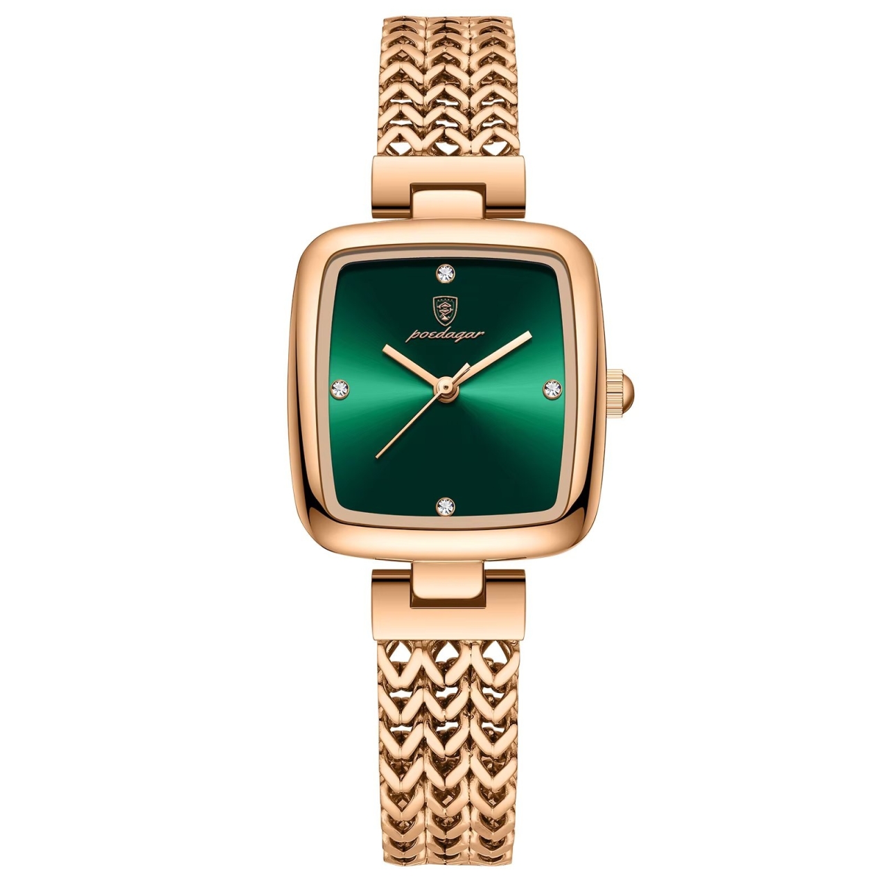 Ceas Dama Poedagar Rose Gold Cadran Verde