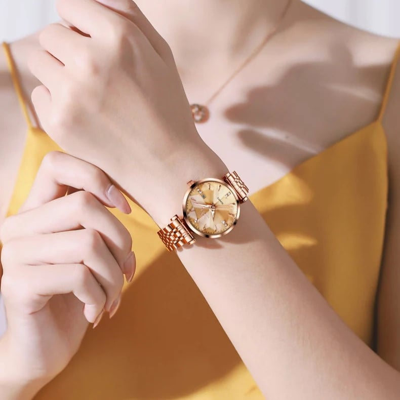 Ceas Dama Olevs CS1645 Rose Gold Elegant - imagine 2