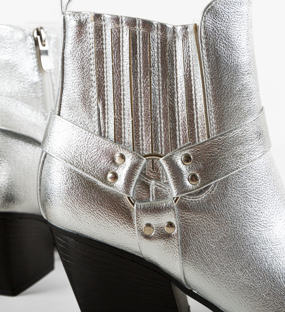 Botine Dama Gvori Argintii - Eleganță Maximă - imagine 6