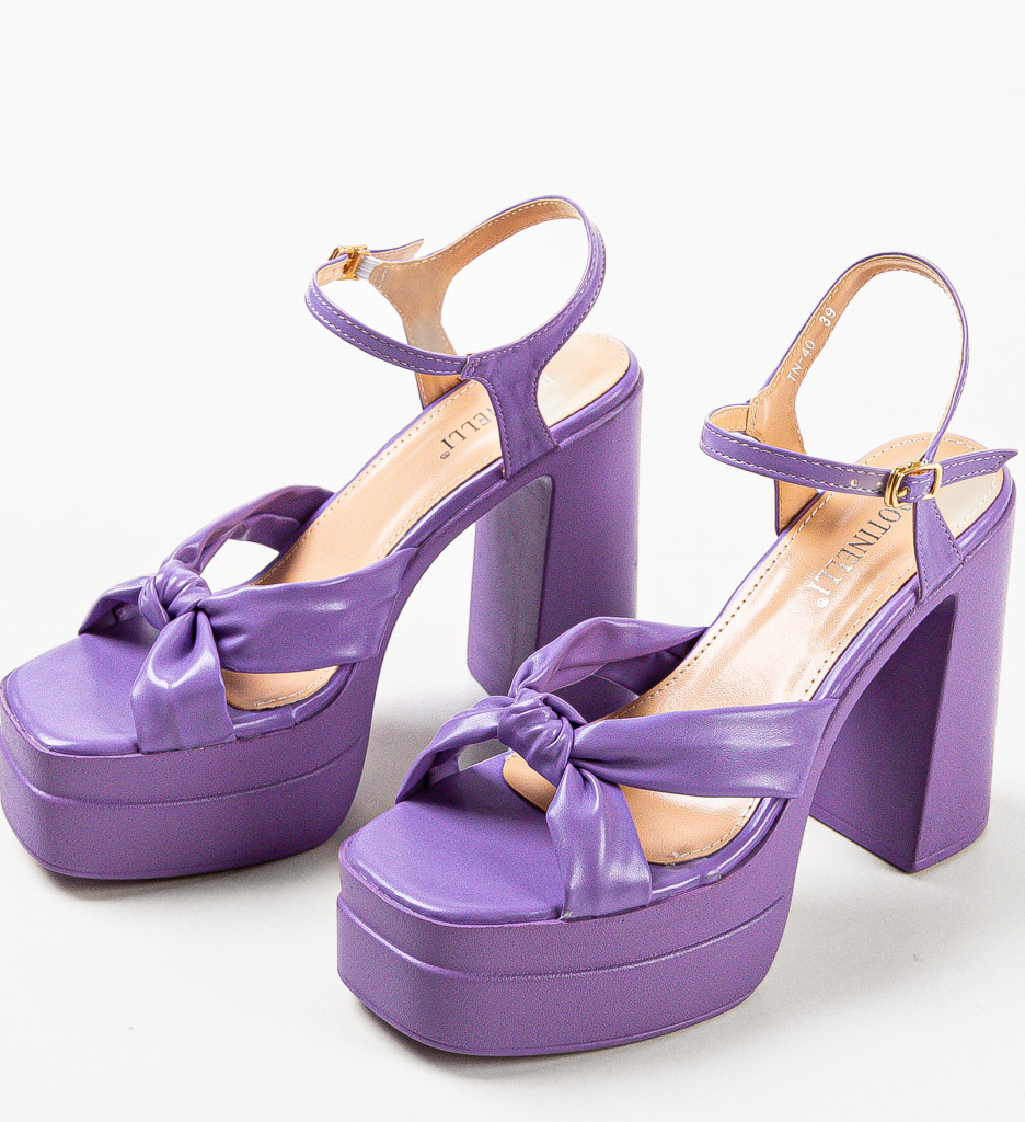 Sandale cu toc Finch Mov - Eleganță la fiecare pas - imagine 5