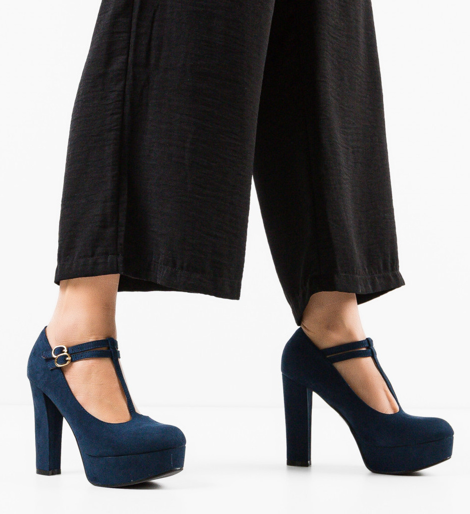 Pantofi Dama Bleumarin cu Toc - Eleganță Summers - imagine 2