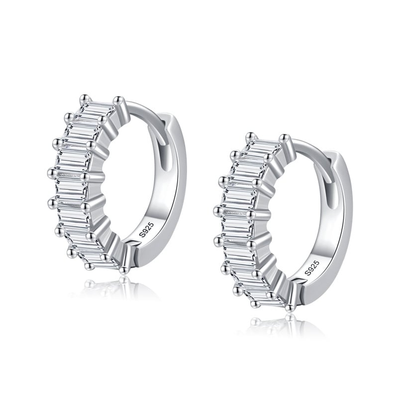 Cercei rotunji argint 925 placati cu rodiu, JW1822
