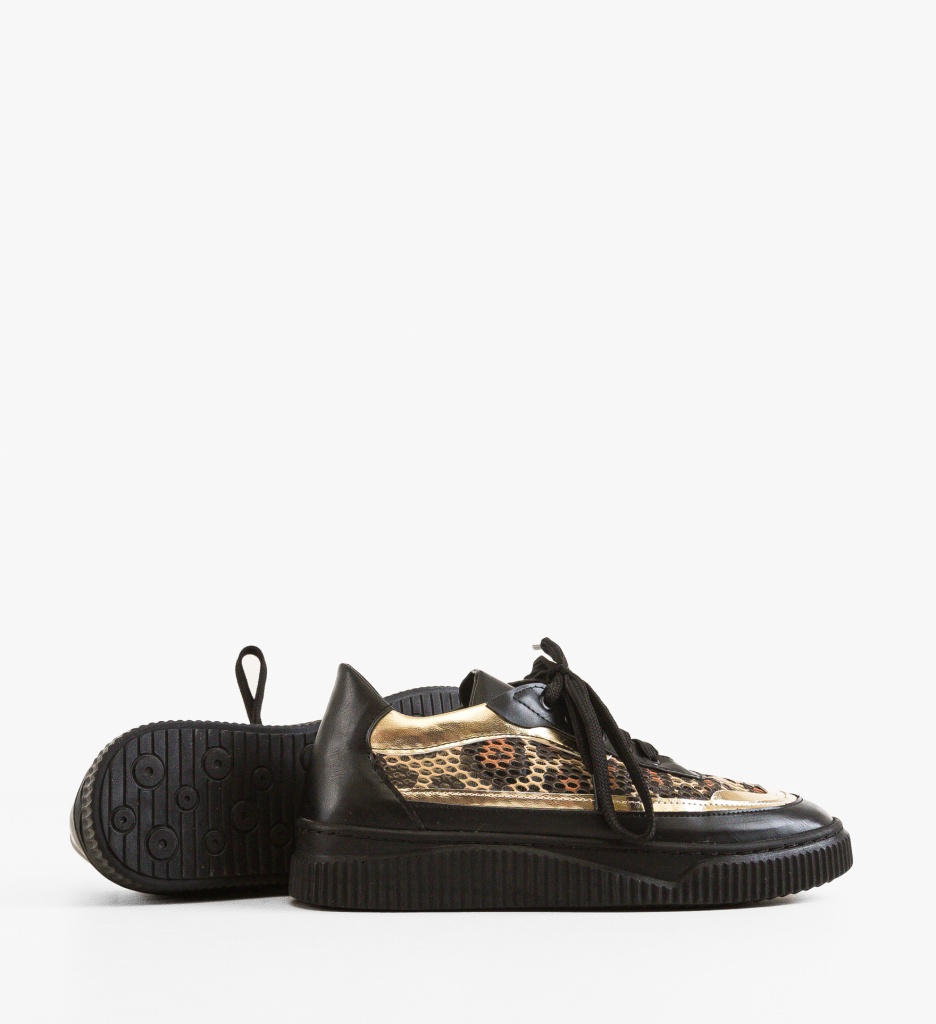 Sneakers Fleralis Negri | Confort și Stil Urban - imagine 3