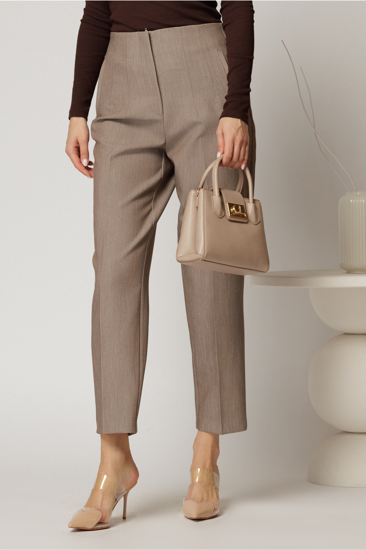 Pantaloni Dama Maro Taupe Croi Conic