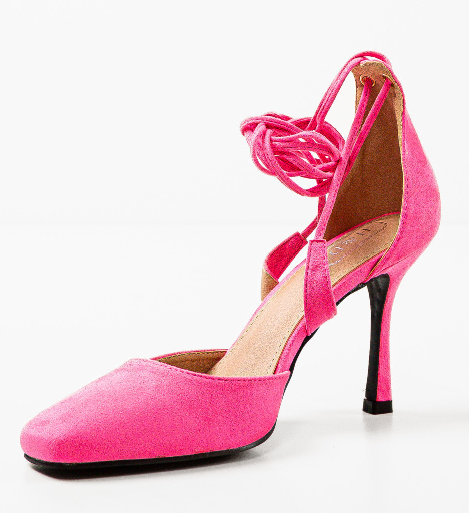 Pantofi cu Toc Lylyac Roz - Eleganți - imagine 4