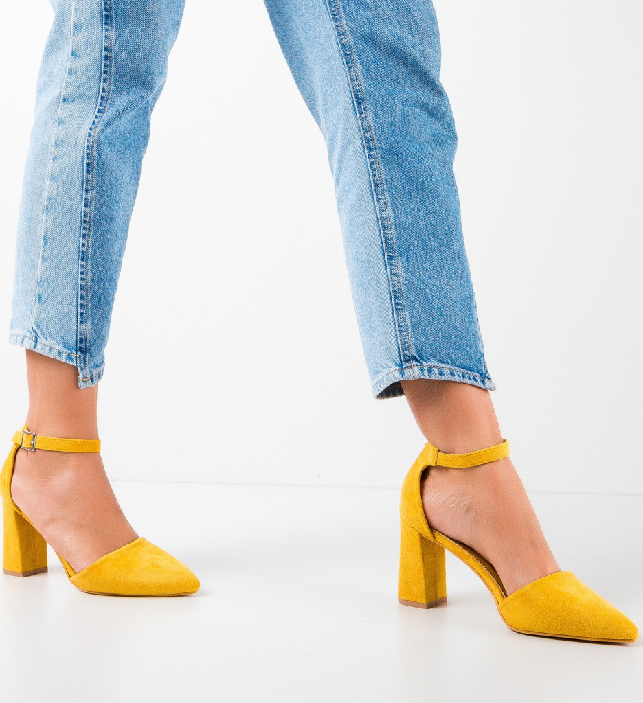 Pantofi Dama Galbeni | Toc Eleganți Dolan - imagine 3