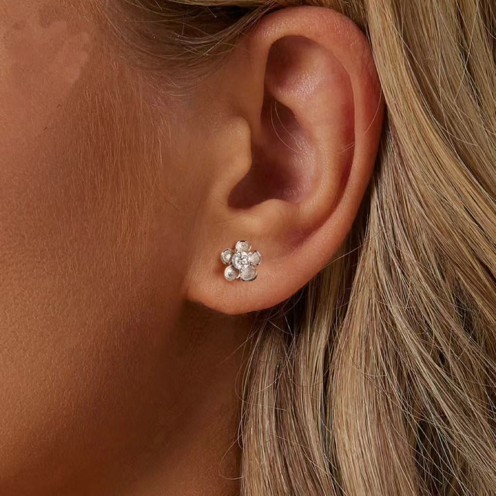 Cercei Argint Floare Delis | Eleganți - imagine 2