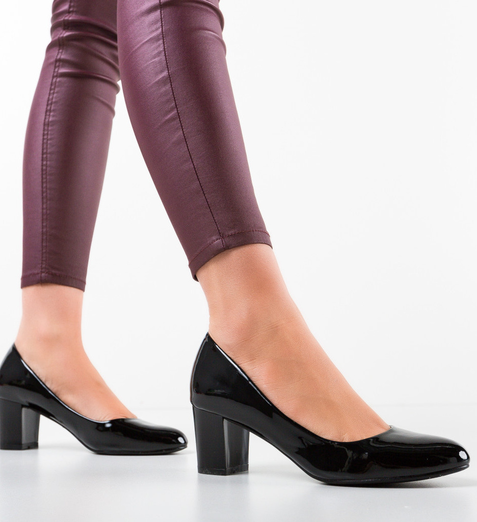 Pantofi Odom Negri cu Toc - Eleganță și Stil - imagine 2