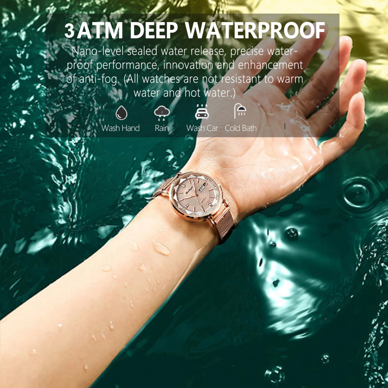 Ceas Dama Poedagar Argintiu-Rose Gold - imagine 3