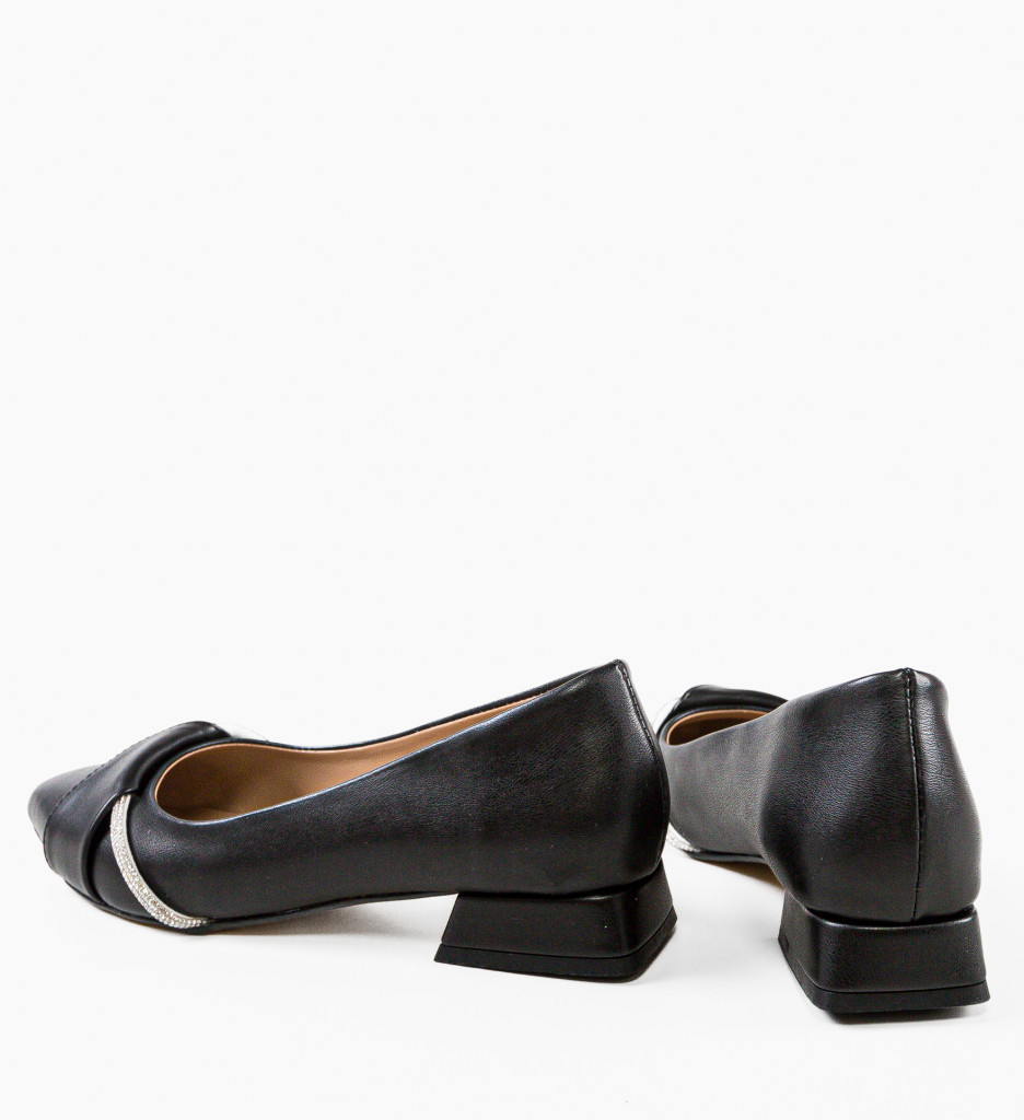 Pantofi Barysan Negri Eleganți cu Toc - imagine 8