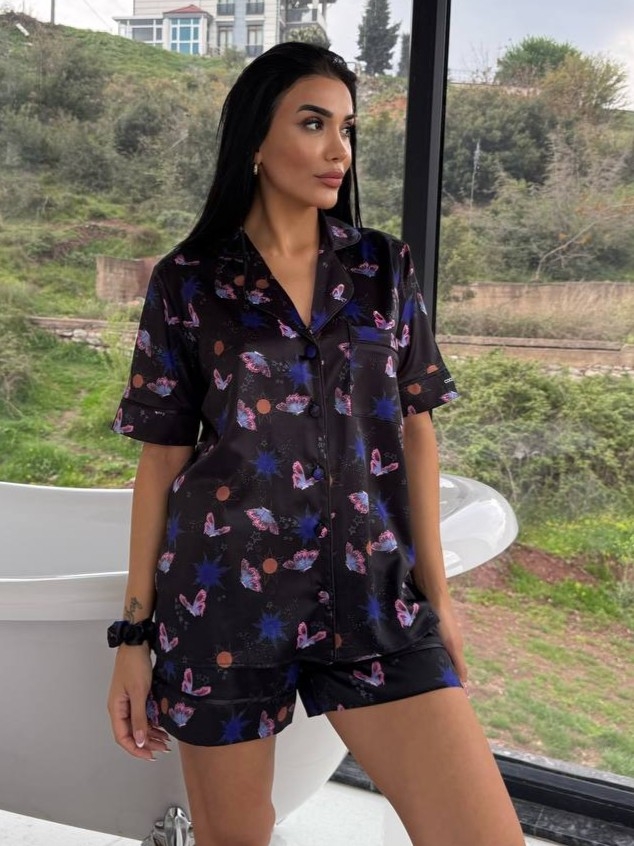 Set Pijama Dama 2 Piese Satin Delis - imagine 2