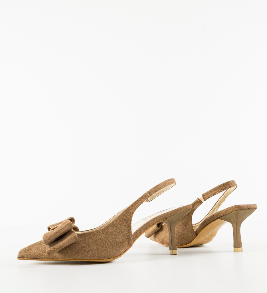 Pantofi Hugo Khaki cu Toc Eleganți - imagine 7