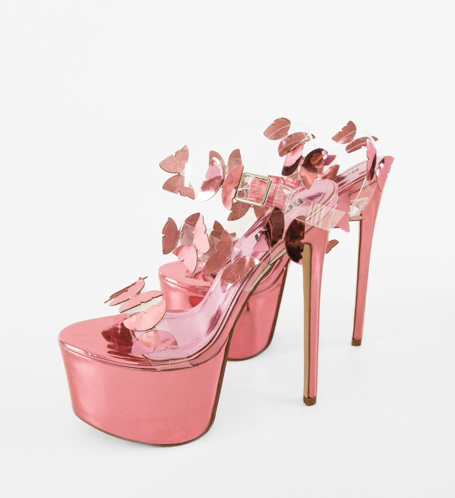 Sandale cu Toc Destrier Mov | Stil Premium - imagine 4