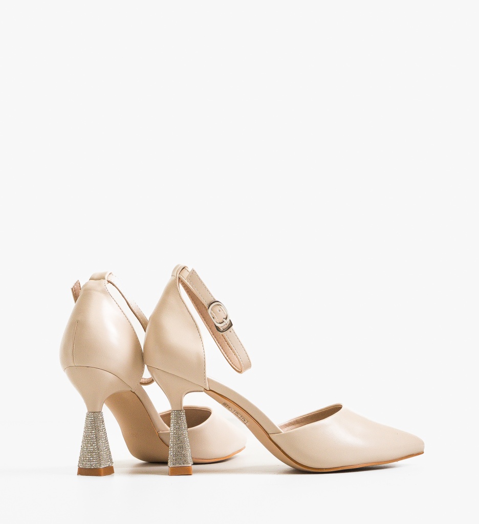 Pantofi Nencia Bej cu Toc - Eleganță și Stil - imagine 2