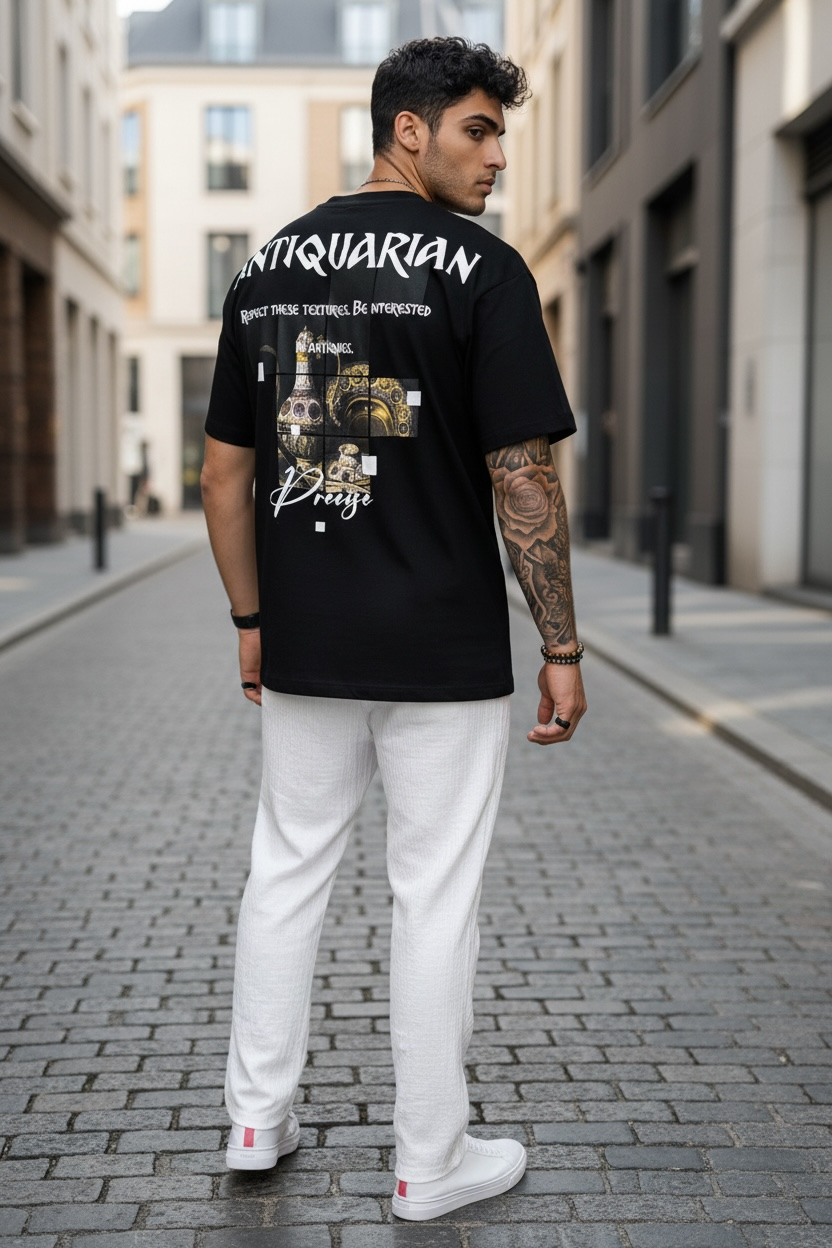 Tricou Barbati Negru Oversize Premium