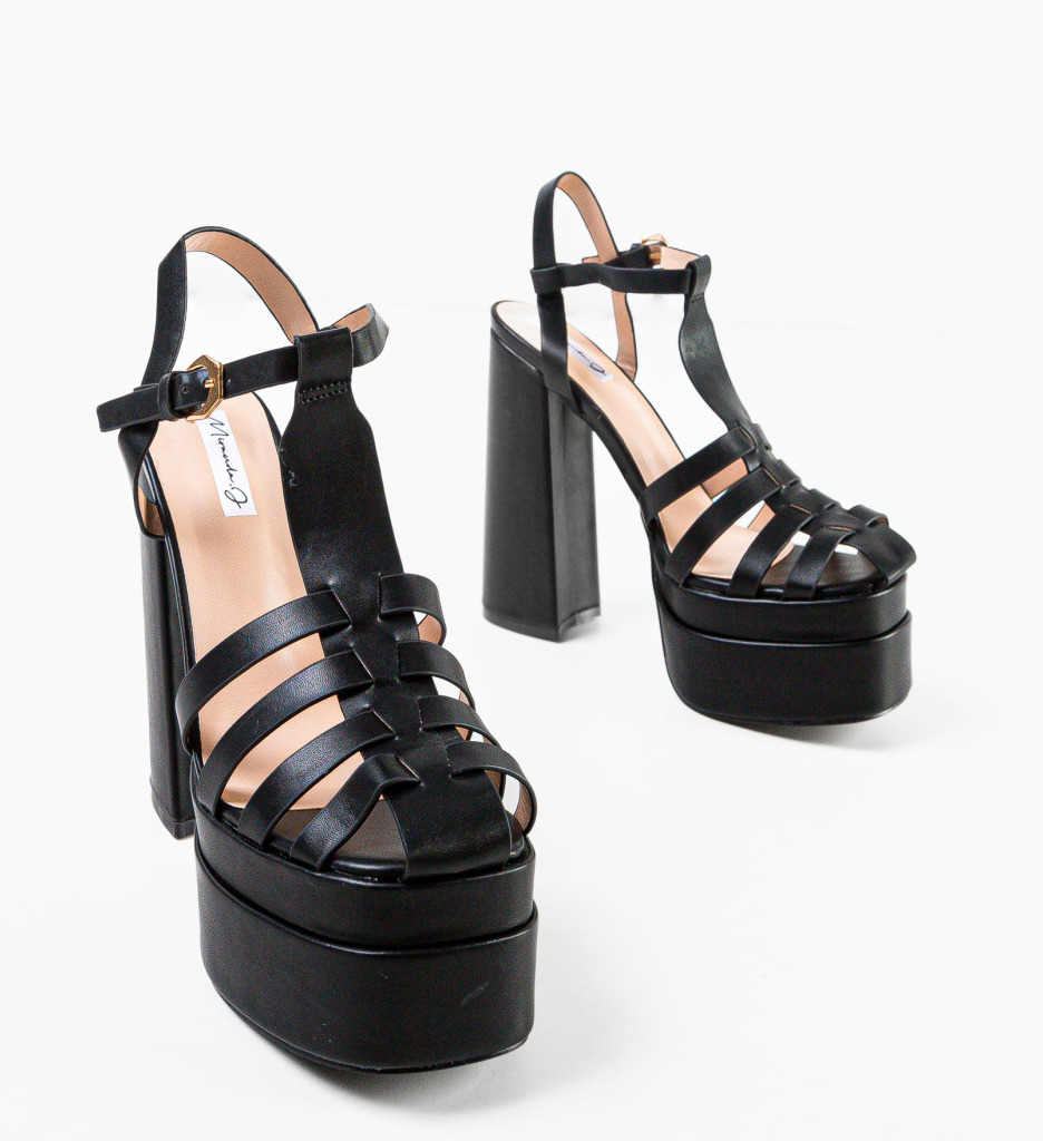 Sandale cu toc Rio Negre | Eleganță și Stil - imagine 6