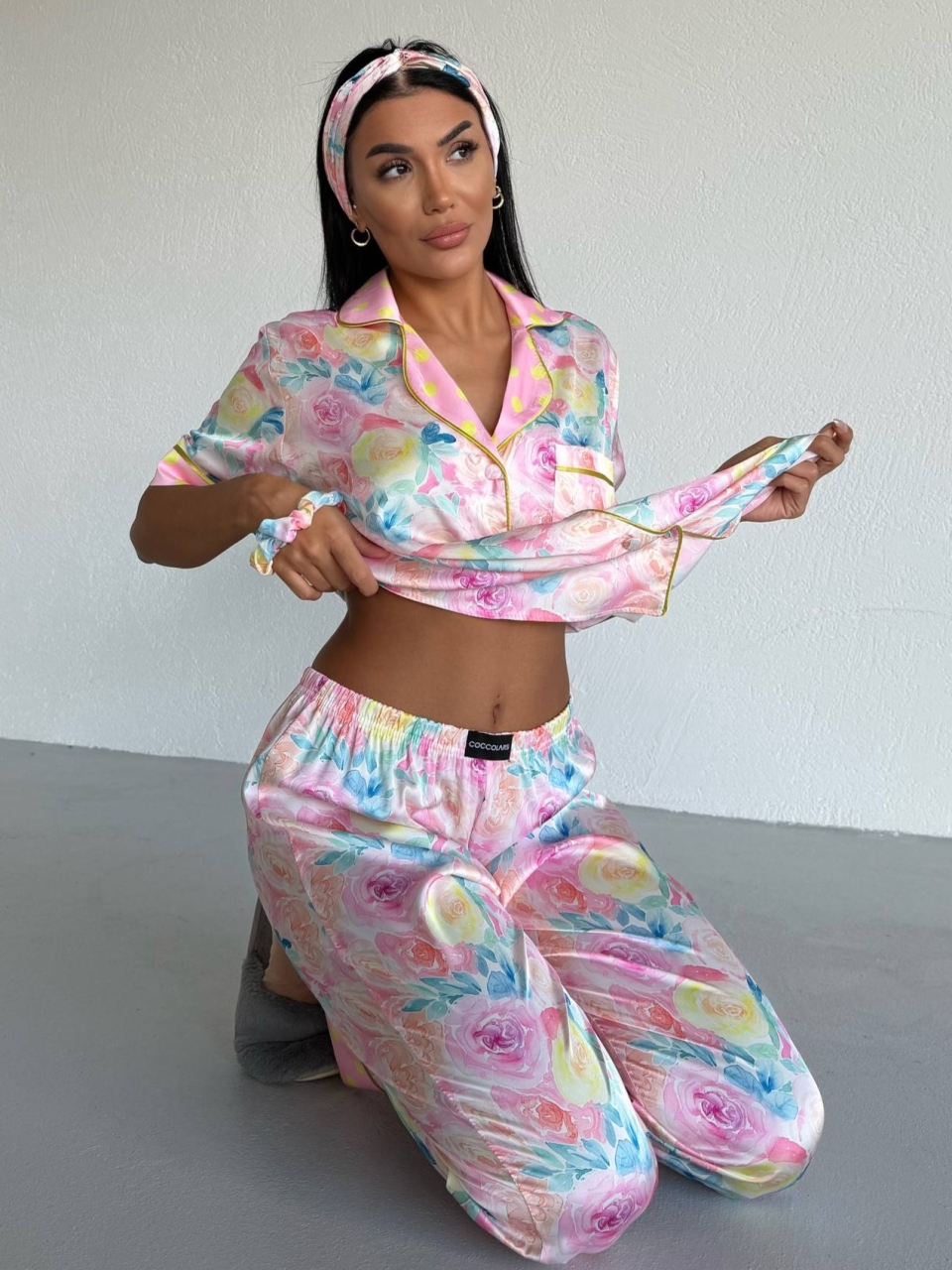 Set Pijama Dama 2 Piese Nasturi Delis - imagine 4
