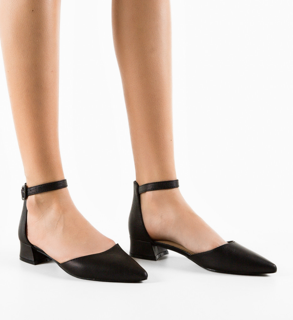 Pantofi Dama Althea Negri cu Toc Eleganți - imagine 2