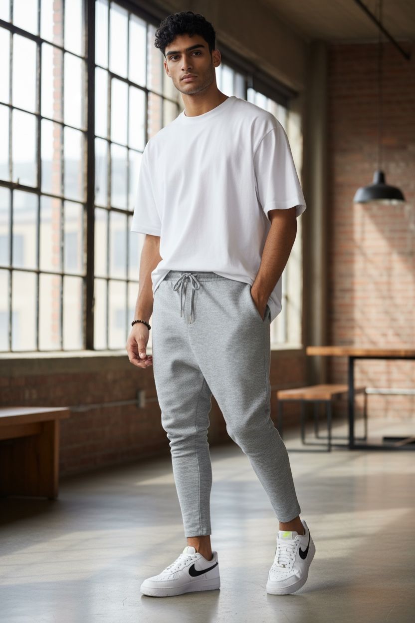Pantaloni de trening cargo  gri  conici k543  D7-1