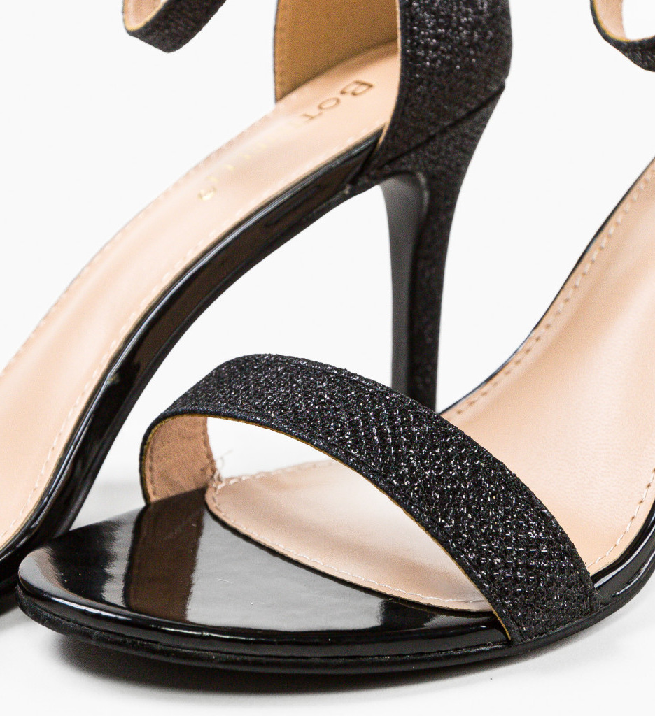 Sandale cu Toc Negre Elegante - Design Modern - imagine 7