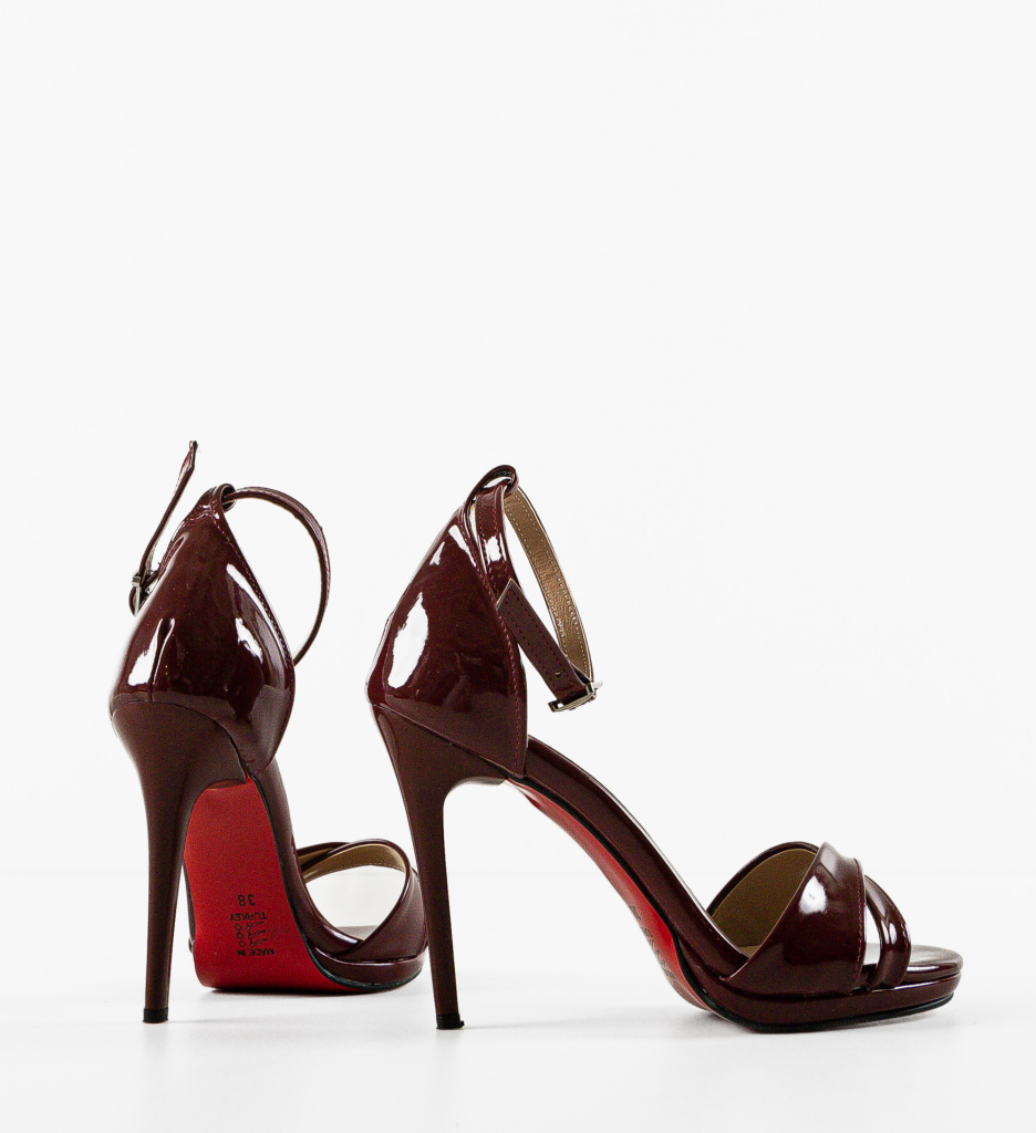 Sandale Toc Grena Elegante - Stil Feminin - imagine 6