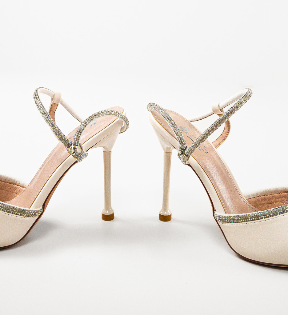 Pantofi Ealhs Bej cu toc elegant - Comandă acum! - imagine 7