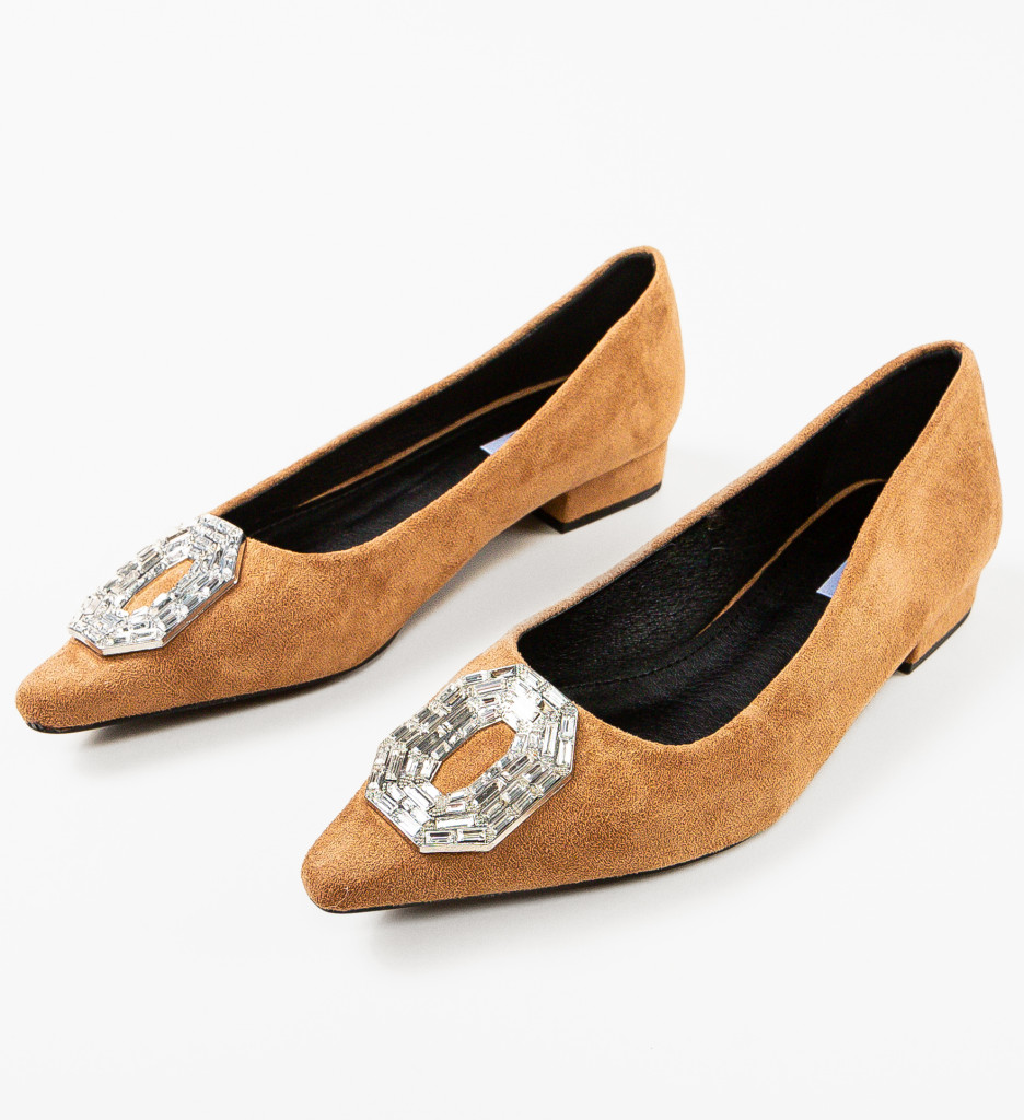 Pantofi Bendo Camel Eleganți cu Toc - imagine 5