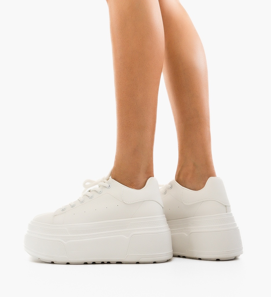 Sneakers Dama Vyha Albi - Confort și Stil Urban
