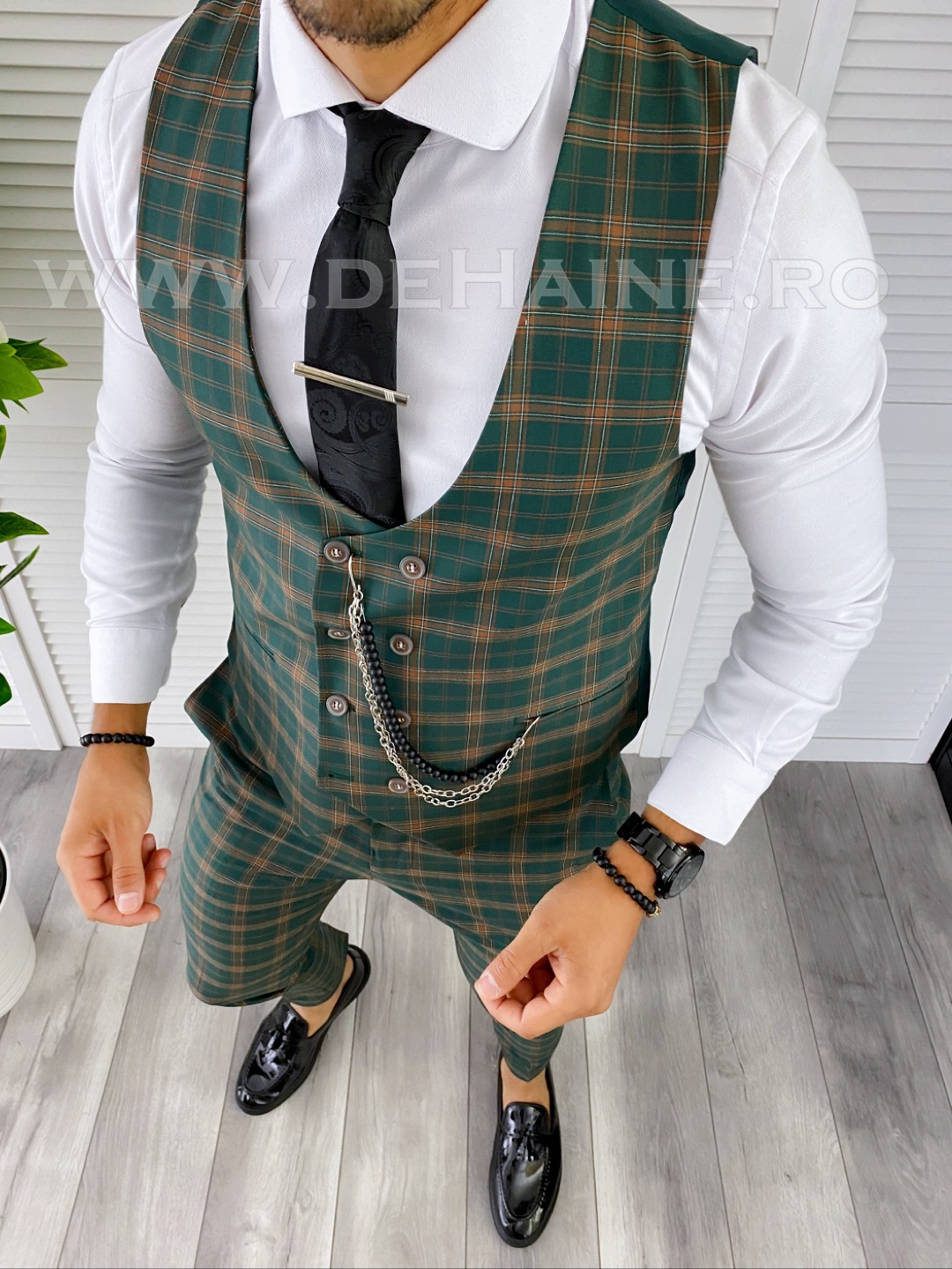 Compleu Barbati Vesta + Pantaloni Elegant Slim Fit