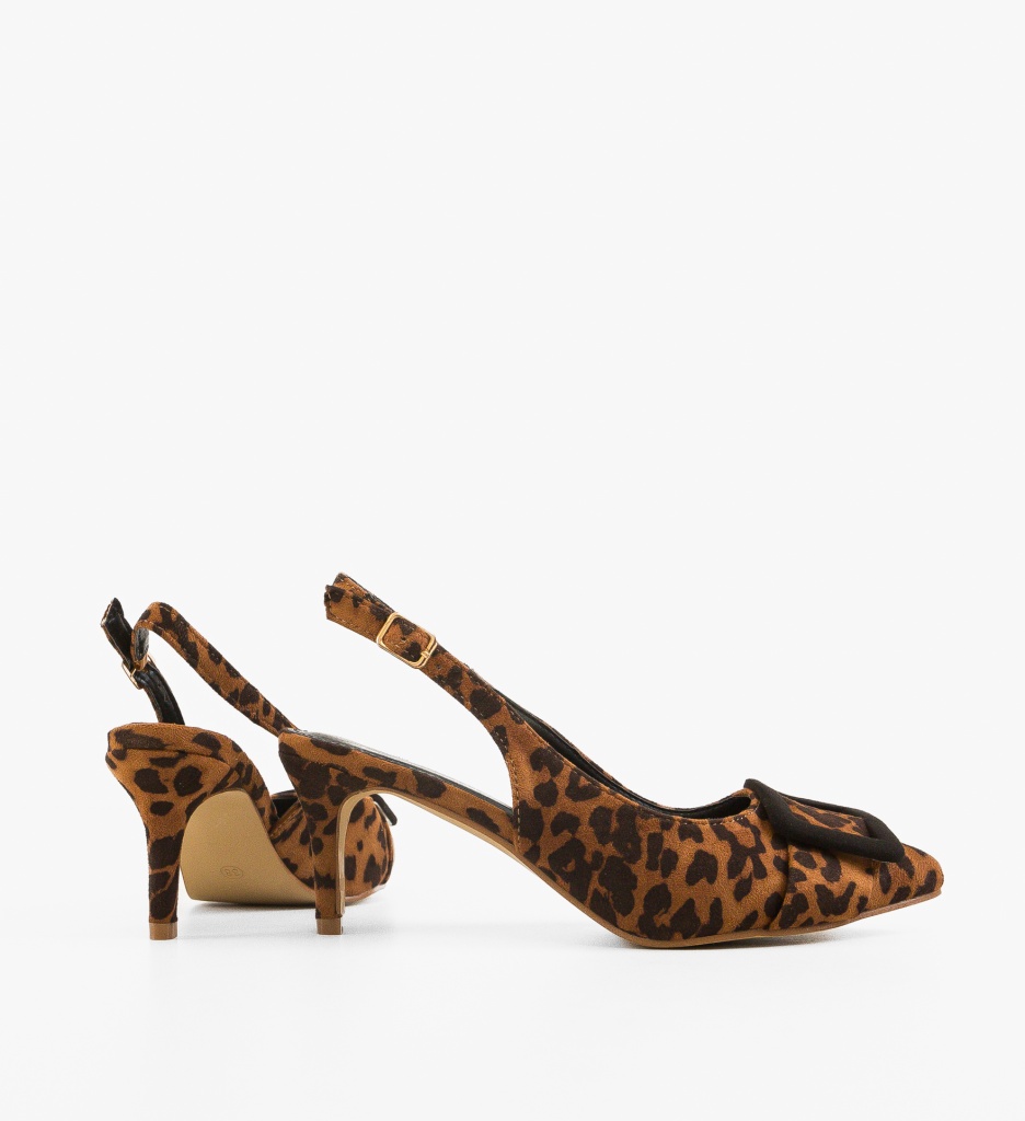 Pantofi Dama Luleo Print cu Toc Eleganți - imagine 4