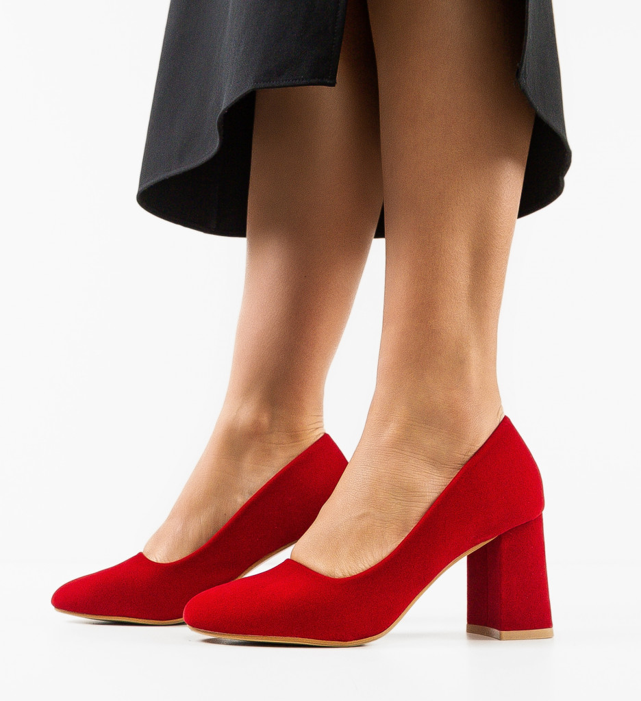 Pantofi Dama Rosii cu Toc - Stil & Eleganță - imagine 2