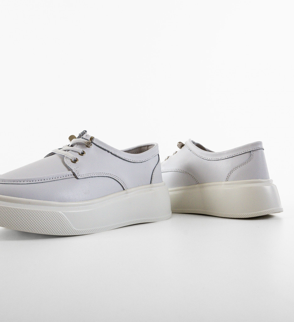 Pantofi Casual Dama Naenia Albi | Confort si Stil - imagine 9