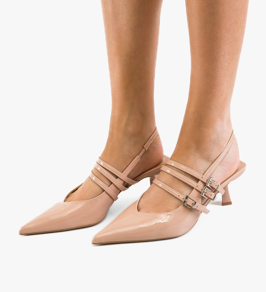 Pantofi Dama Nude Eleganți | Toc Stabil - imagine 2
