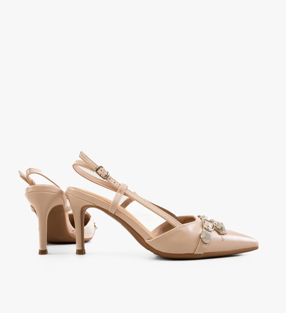 Pantofi Fleur Roz cu Toc Eleganți - imagine 6