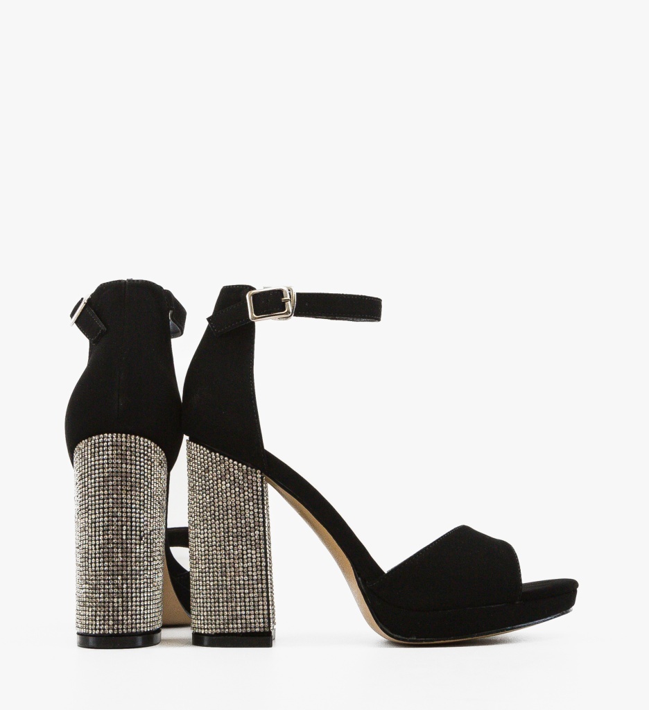Sandale Dama Jazar Negre Elegante cu Toc - imagine 5