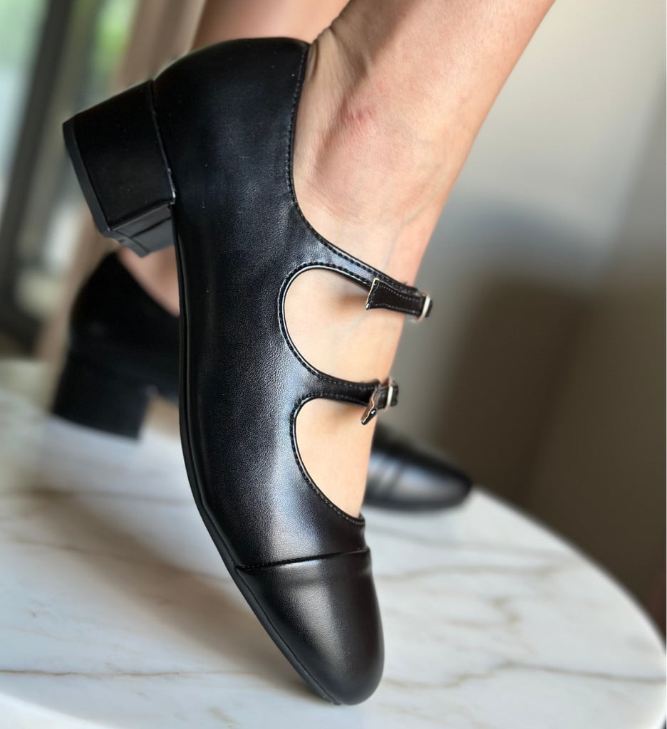 Pantofi Jordan Negri Eleganți - Toc Înalt - imagine 3