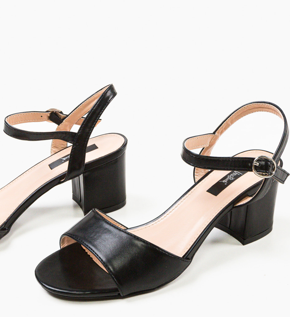 Sandale cu Toc Jelisaveta Negre | Eleganță Maximă - imagine 6