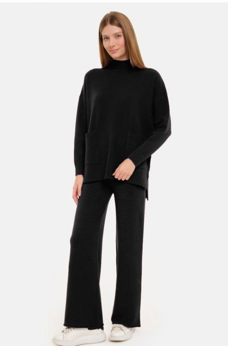 Compleu Tricotaj Negru Shopika | Eleganță și Confort
