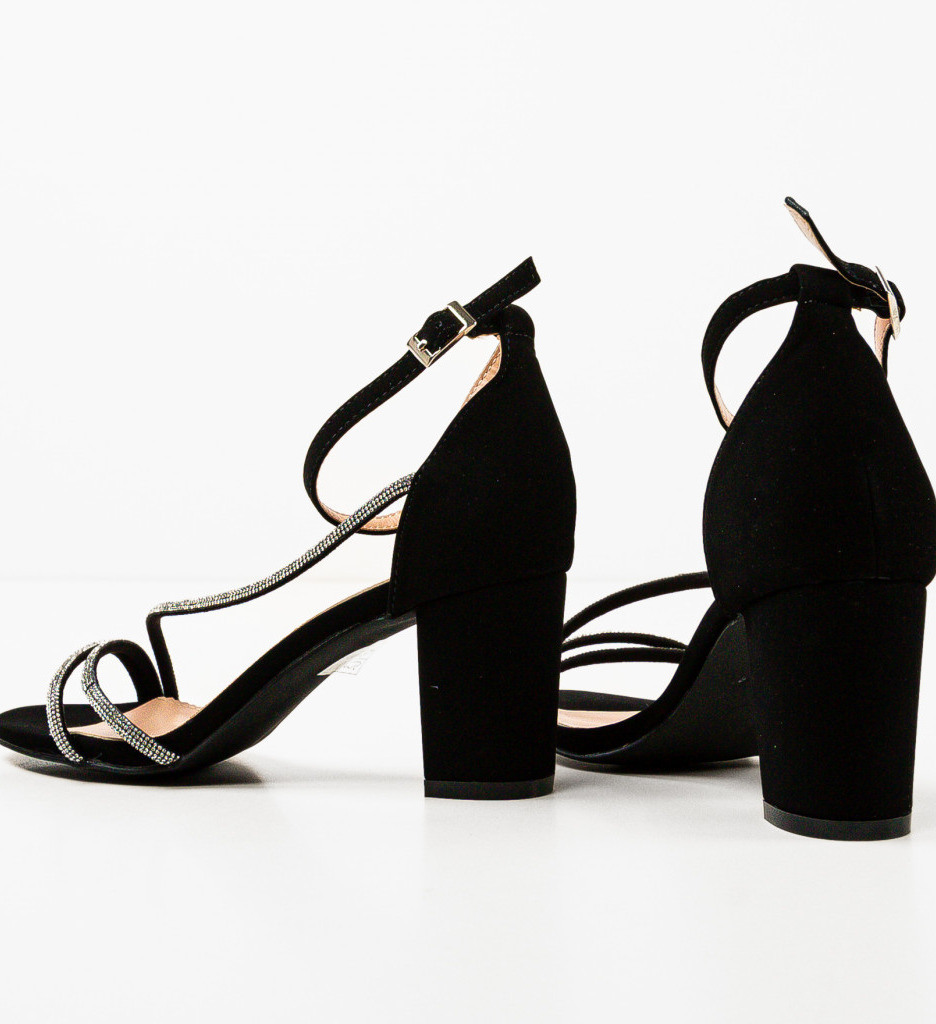 Sandale Dama Yrene Elegante Negre | Toc Stabil - imagine 7