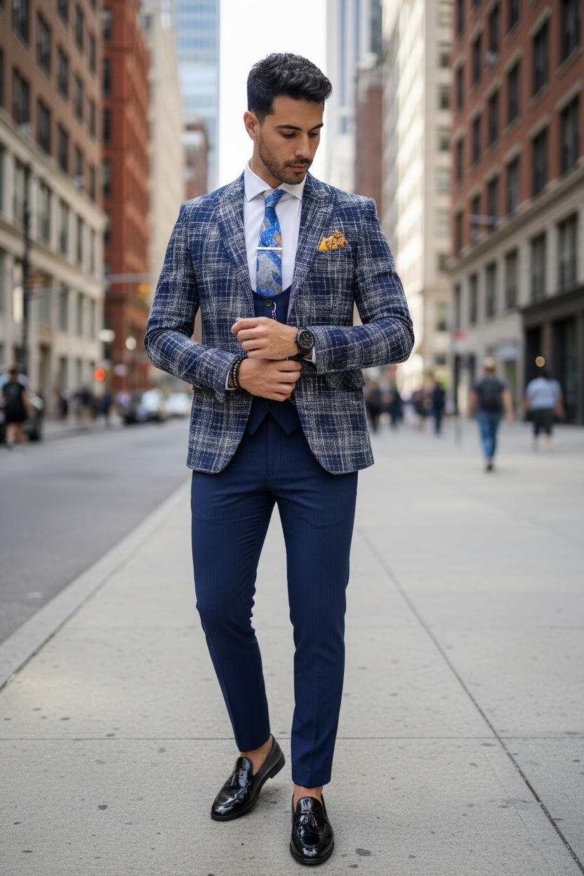 Sacou Barbati Carouri Slim Fit Bleumarin - imagine 2
