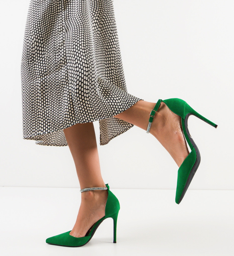 Pantofi dama Lyvya Verzi cu toc elegant - imagine 3